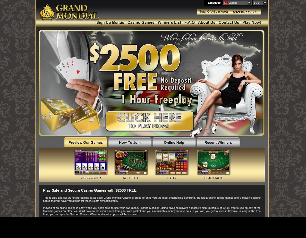 540% First deposit bonus at Sloto'Cash