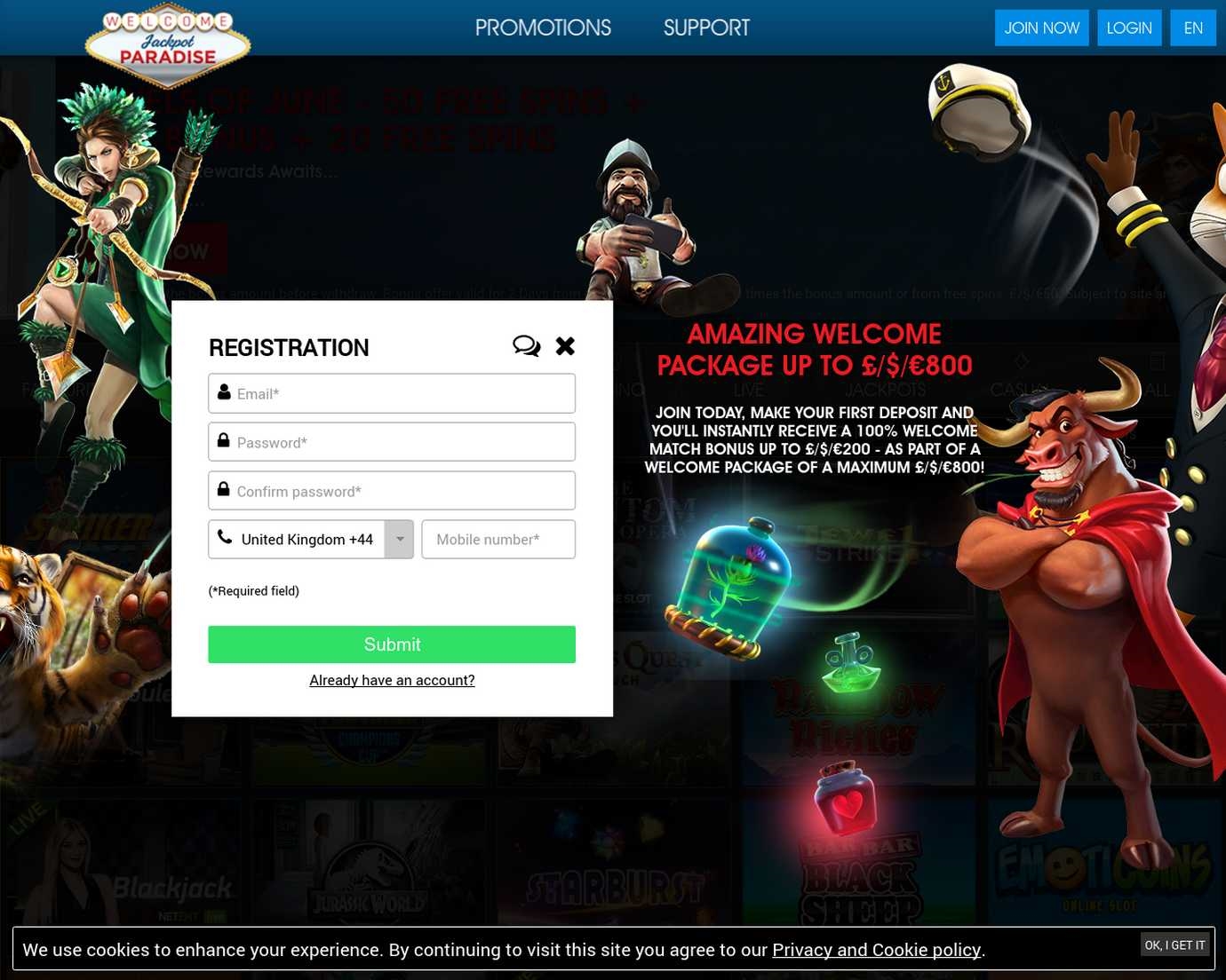 170 Free spins no deposit at Casino Rewards