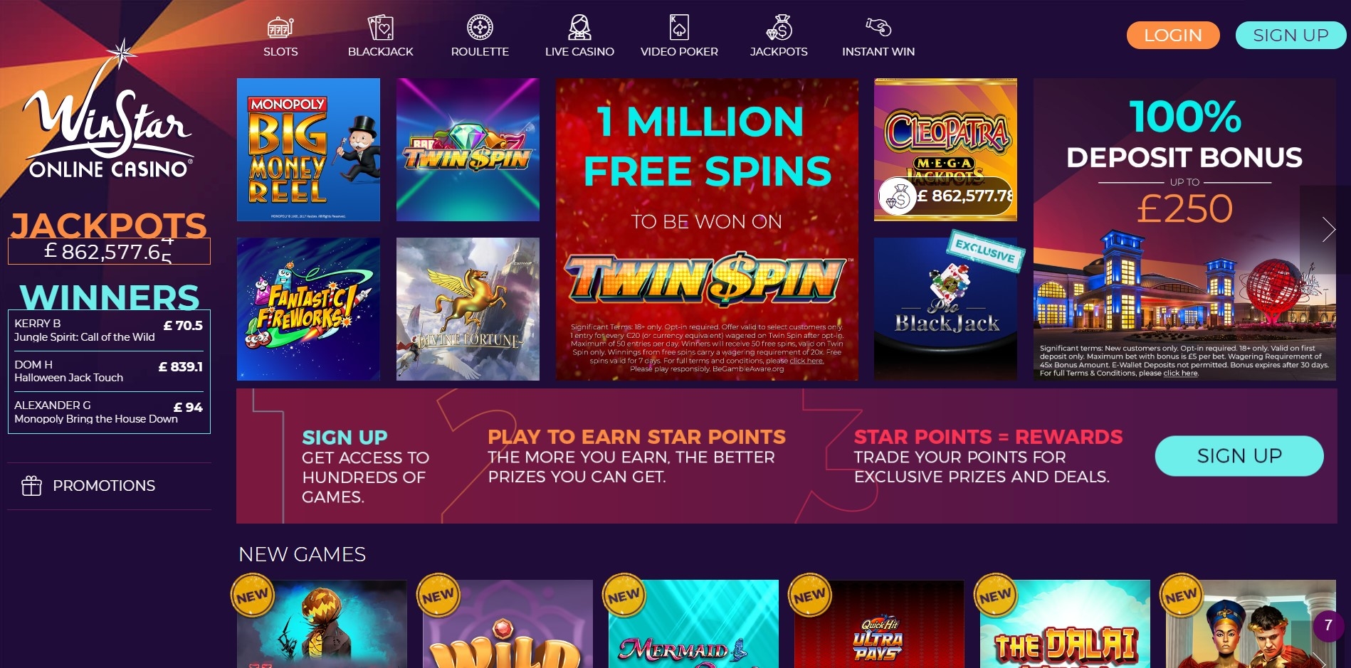 710% Deposit match bonus at Party Casino