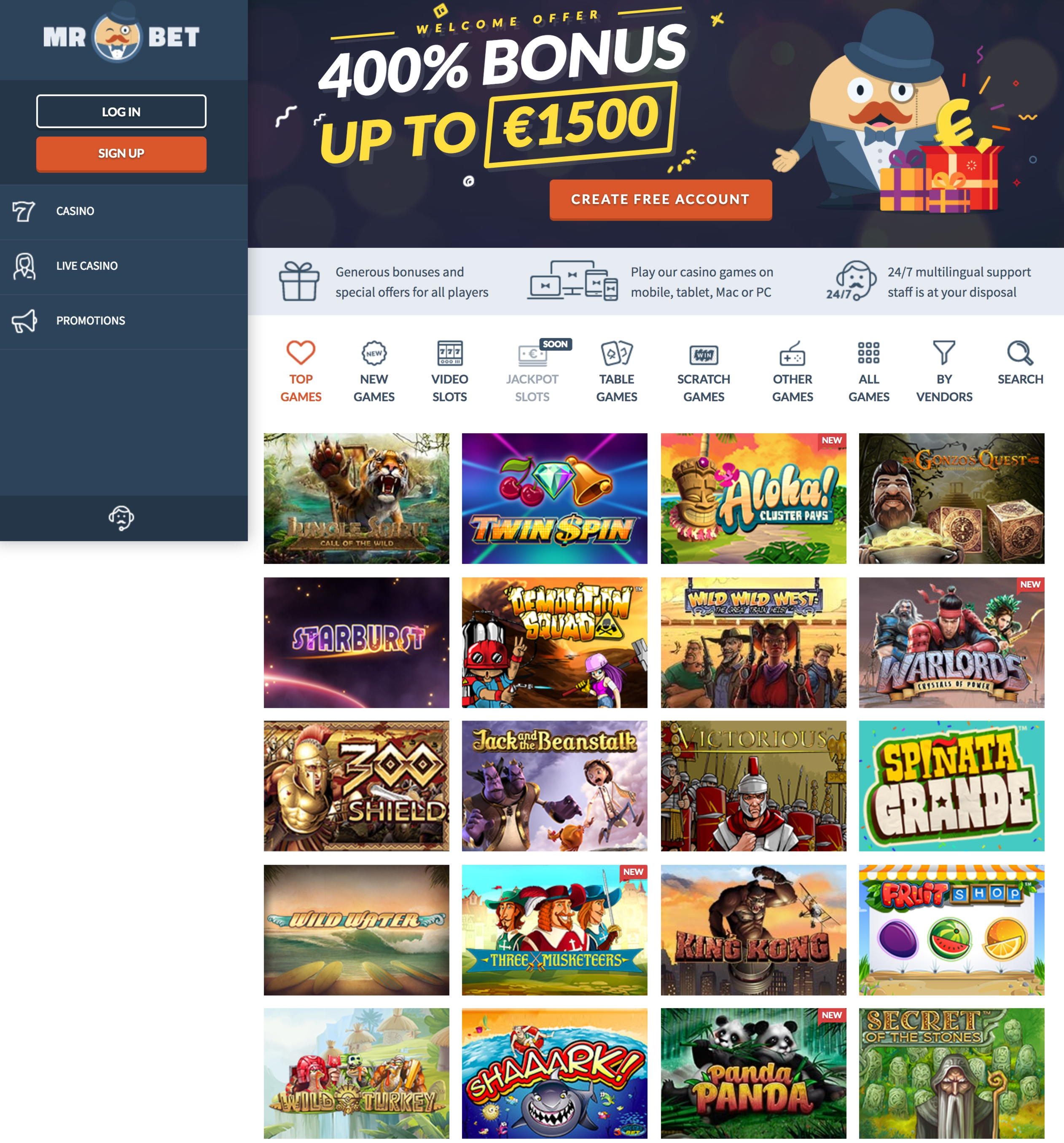 160 Free Spins at Spinstation
