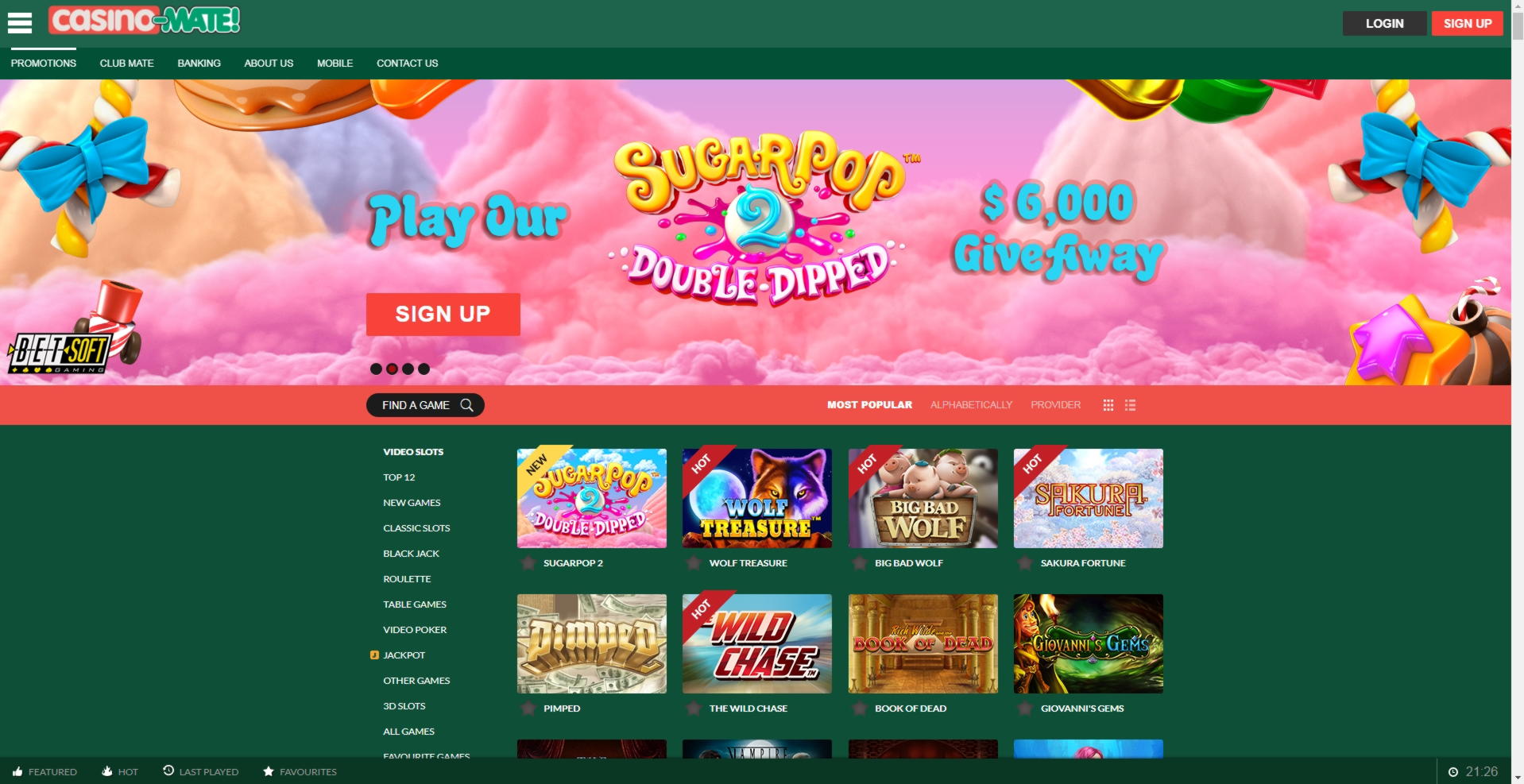 955% Match Bonus Casino at Joy Casino