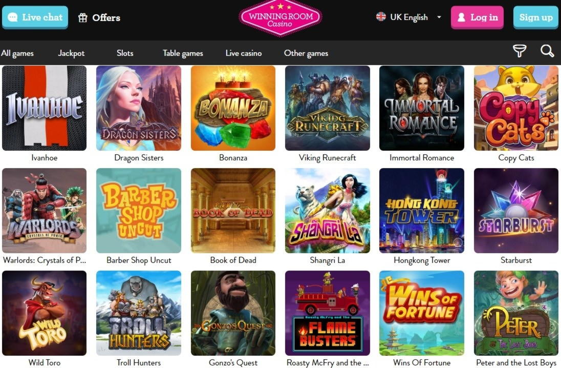 50 Free spins casino at Match Book