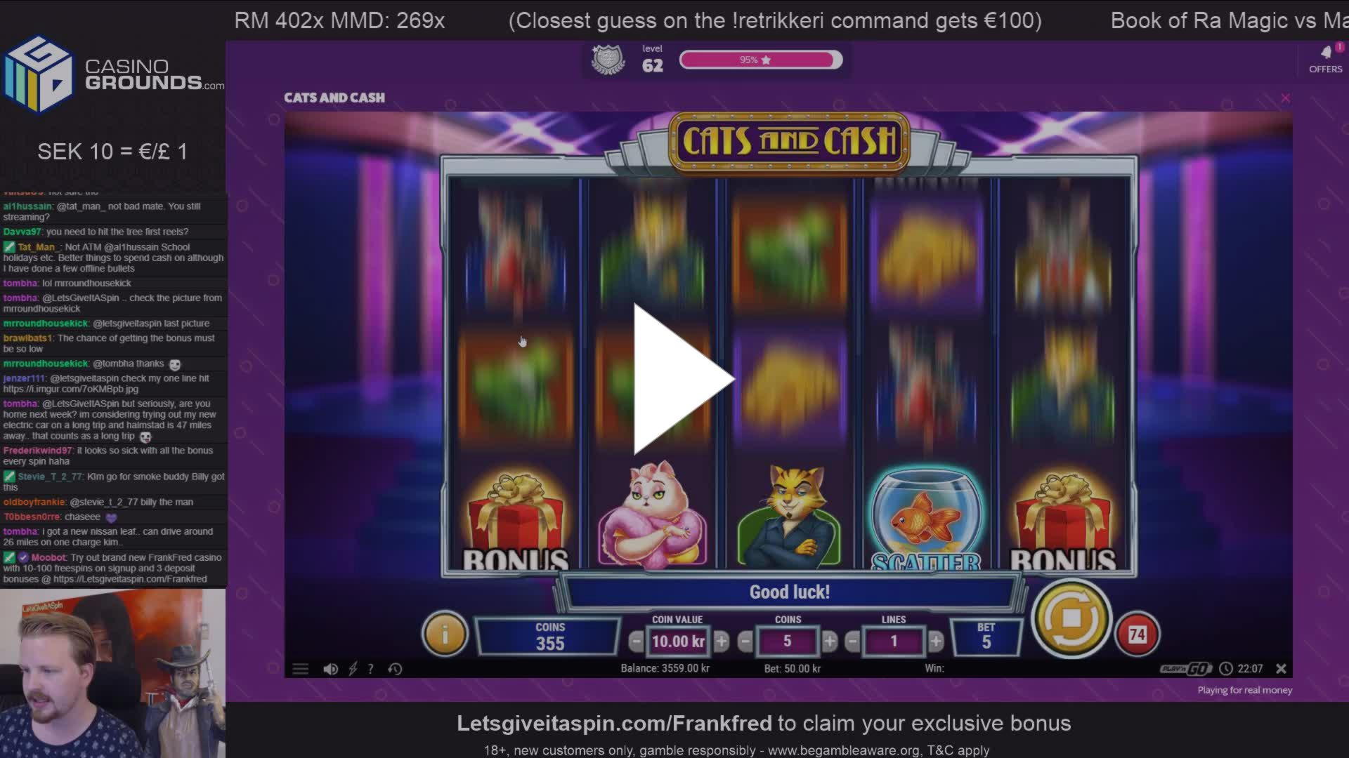 275% Match bonus casino at Guts