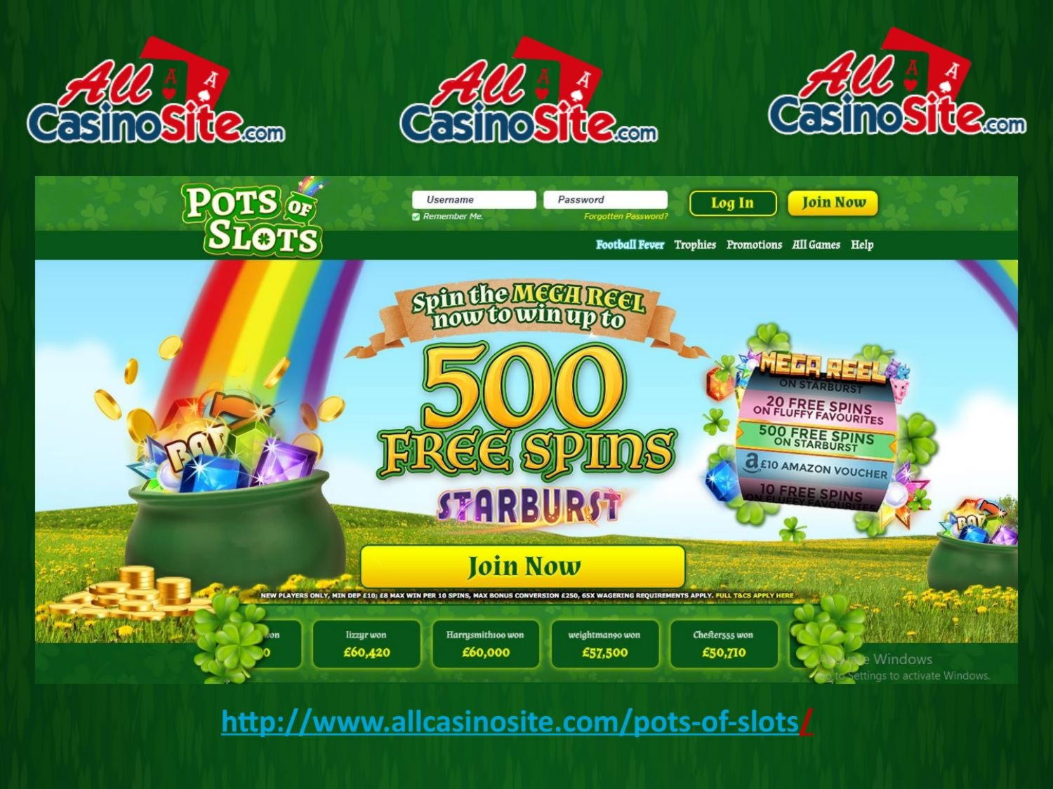 550% No Rules Bonus! at Slots Heaven