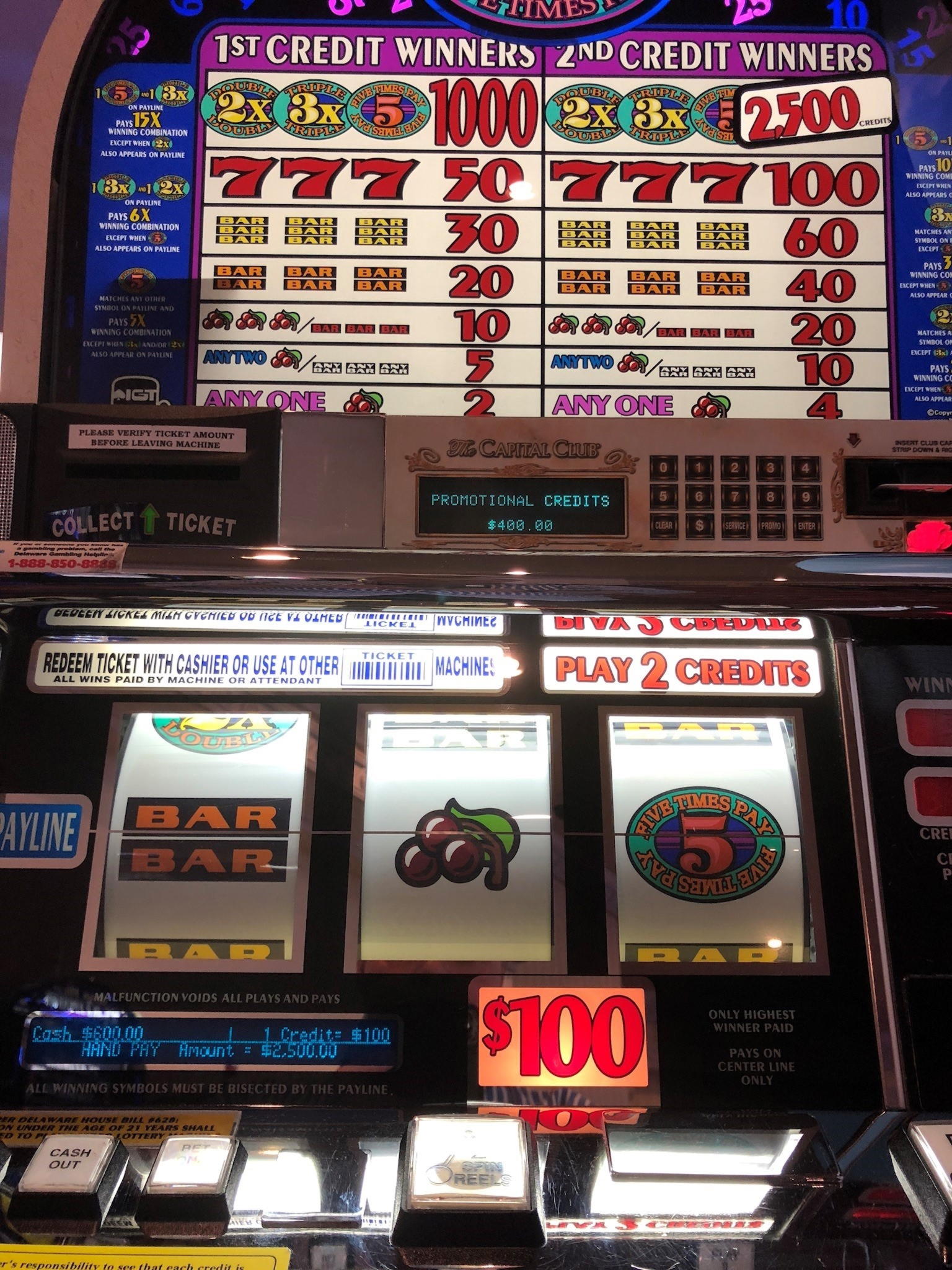 $520 Free Casino Ticket at Slots Capital
