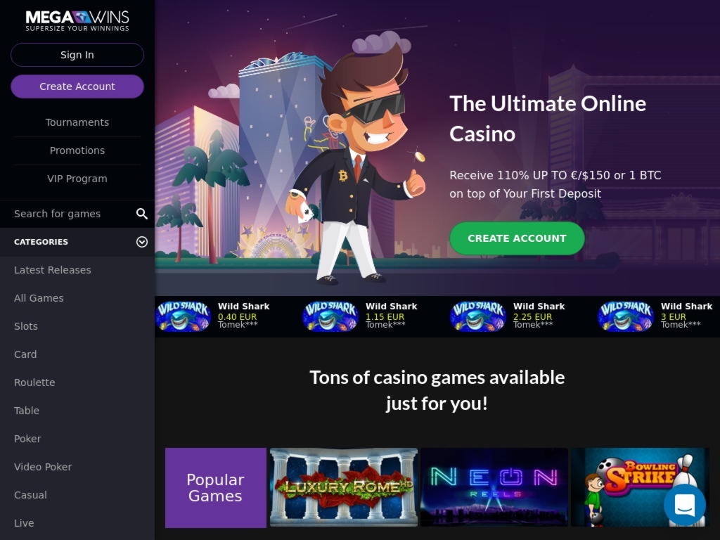 980% Casino match bonus w Casino.com