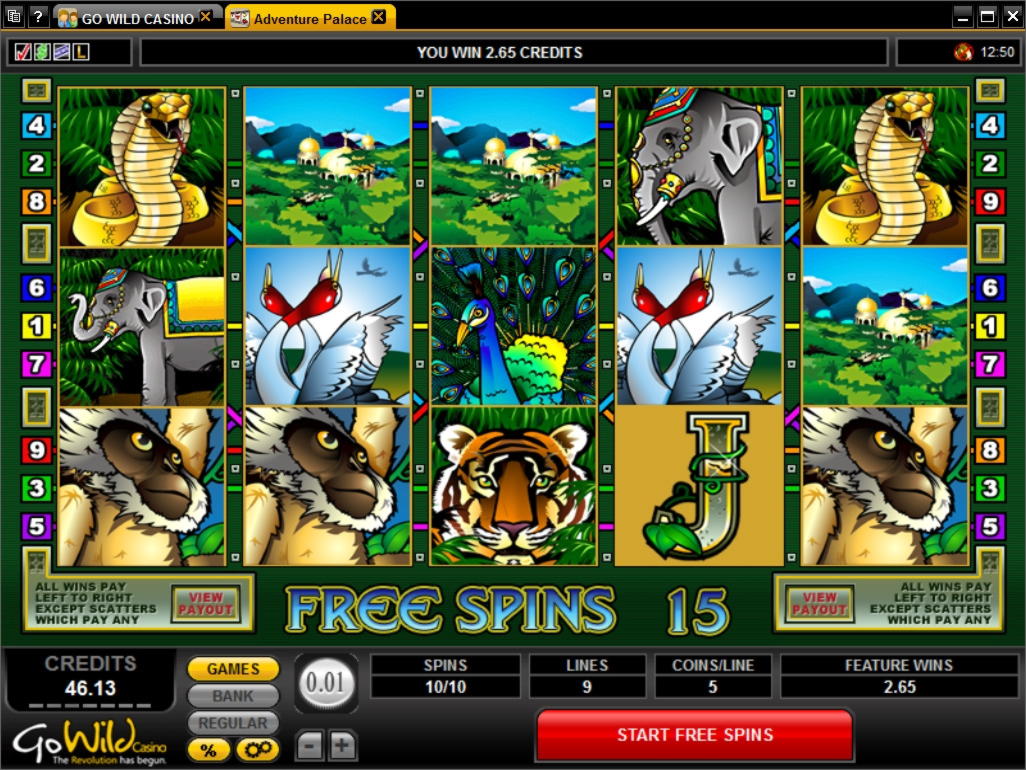 265 free spins casino at Gamebookers