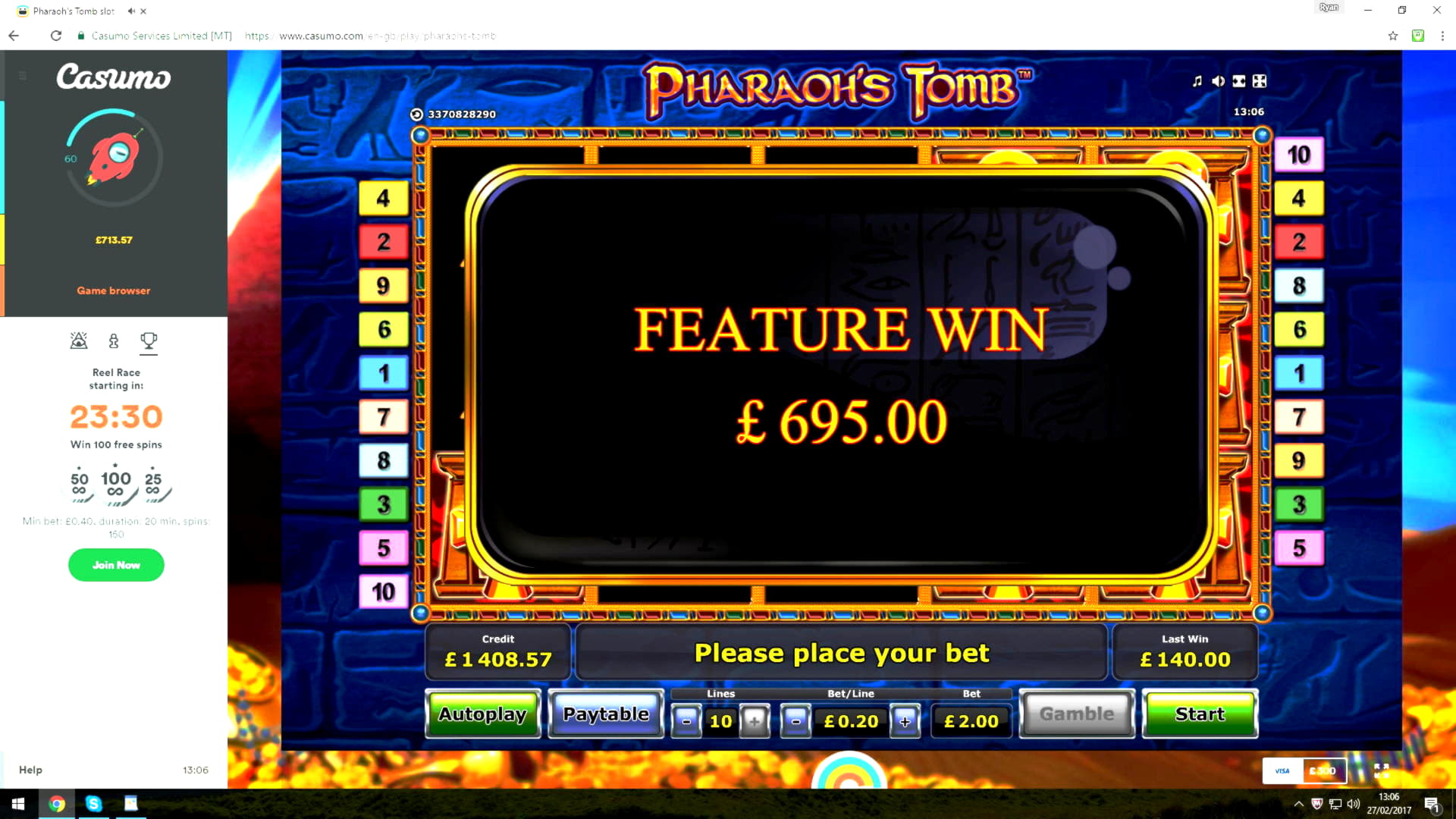moneystormcasino free match