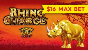 LEPSZY NIŻ JACKPOT - Wonder 4 Boost Rhino Charge Slot - DUŻY BONUS ZA WYGRANE!