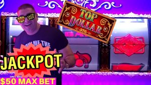 Höggränsad spelautomat med dubbla toppdollar HANDPAY JACKPOT - $ 50 Maxinsats | Lock It Link Slot stor WIN