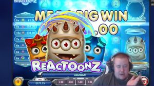 stor Win ★ Reactoonz ★ Play'n'Go-spelautomat, spelad på Vihjeareenas nuvarande