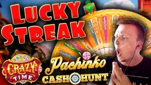 Kompilacja bonusów Crazy Time - Cash Hunt, Pachinko, a także duża wygrana w Crazy Time!