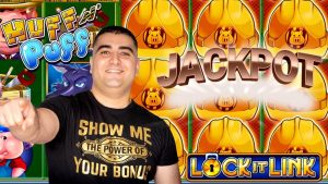 Huff N Puff Lock It Link Slot Machine HANDPAY JACKPOT - Max Bet | Live Slot Spela på casinobonuskomponent-1