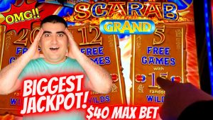 ✦ NAJWIĘKSZY JACKPOT✦ na YouTube dla automatu SCARAB GRAND | All Aboard Slot duży HANDPAY JACKPOT