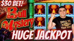 Wysoka granica Konami Slot Machine OGROMNY HANDPAY JACKPOT | Bull Mystery Slot Machine duży JACKPOT