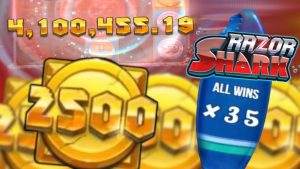 Razor Shark 2500 pengar Biggest Win Compilation
