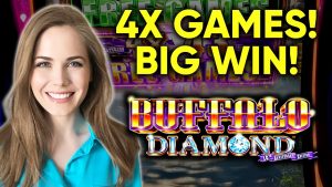 suur VÕIT! 4X MÄNGUD !! Buffalo Diamond mänguautomaadi BONUSED !!