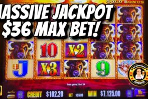$36 MAX BET MASSIVE JACKPOT on Buffalo Au inwards Las Vegas