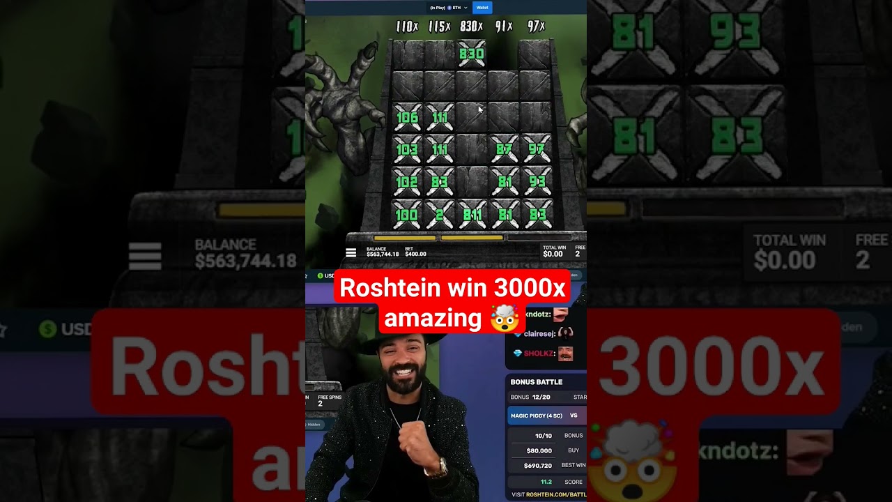 roshtein win 3000x amazing large win on this slot pay!!