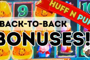 3 Huff N Puff Bonuses!! large WIN #slots #casino bonus