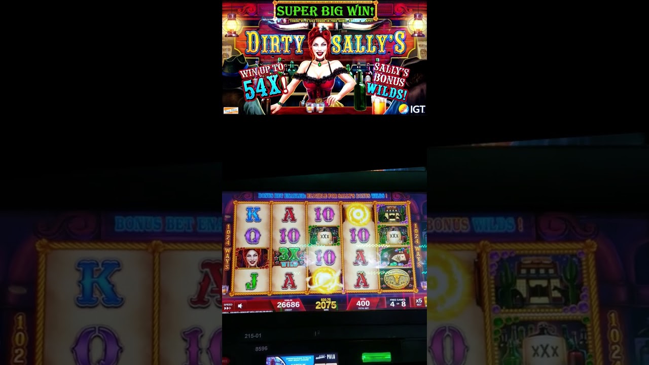 HUGE WIN on dingy SALLY’S SLOT MACHINE #gambling #casino bonus