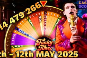 Big Win on Funky Time and Red Door Roulette from 9th to 12th May 2025