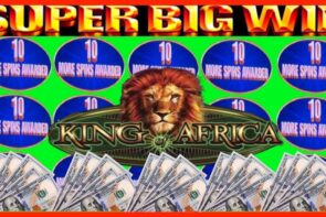 Huge Win! Retriggers! King of Africa Slot Machine WMS.