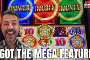 I did it! Big win! I landed the mega feature on the New Buffalo Coin Trio slot machine!