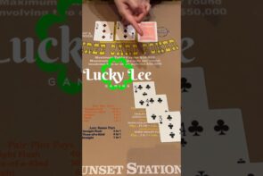Straight flush in three card poker on the first hand, big win too!