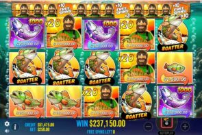 Big Win in Big Bass Bonanza 1000 – Best Scatter 5X X10 Multiplier Makes Huge Win! Online Casino Slot
