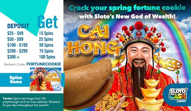 Sloto'Cash Cai Hong Free Spins