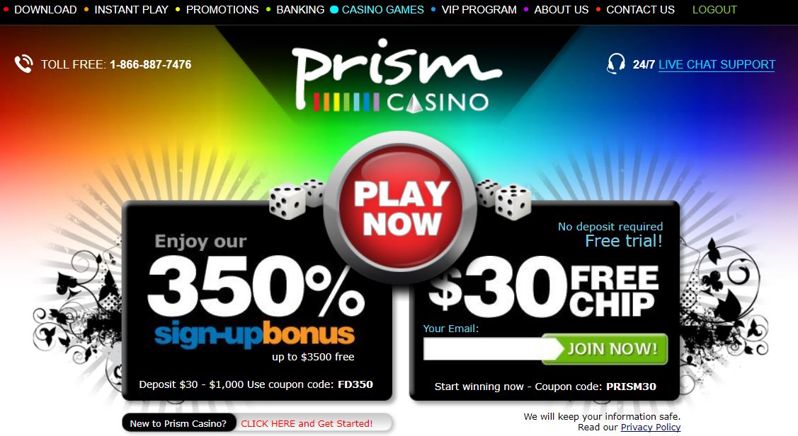 prism casino bonus
