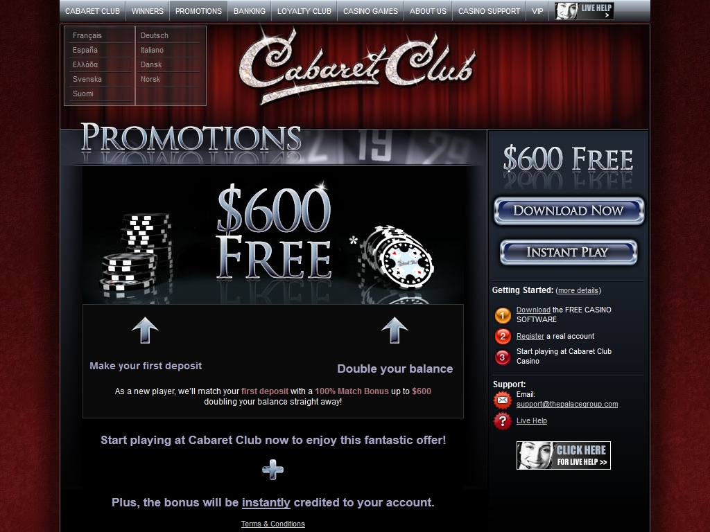 0 ʻaʻohe bonus waiho kālā mai Cabaret Club Casino Online