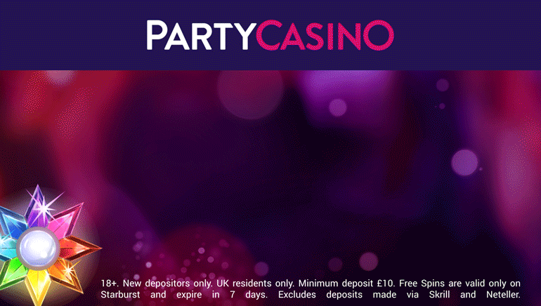 ingen insättningsbonus på Party Casino. Få festen påbörjad med 120 Free Spins!