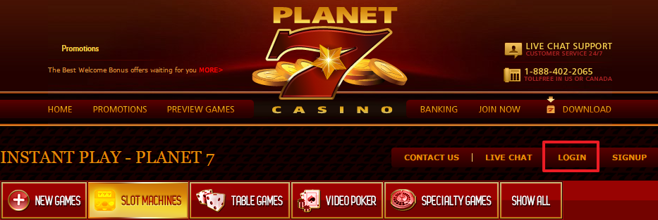 Planet 7 Mega Bonus - 40 Free Spins!