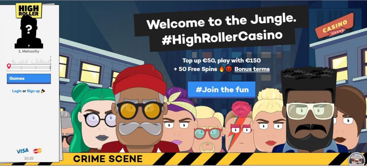 Grab your Highroller Casino welcome bonus: Top Up 0 Play with 0 + 50 Free Spins +20 Coins