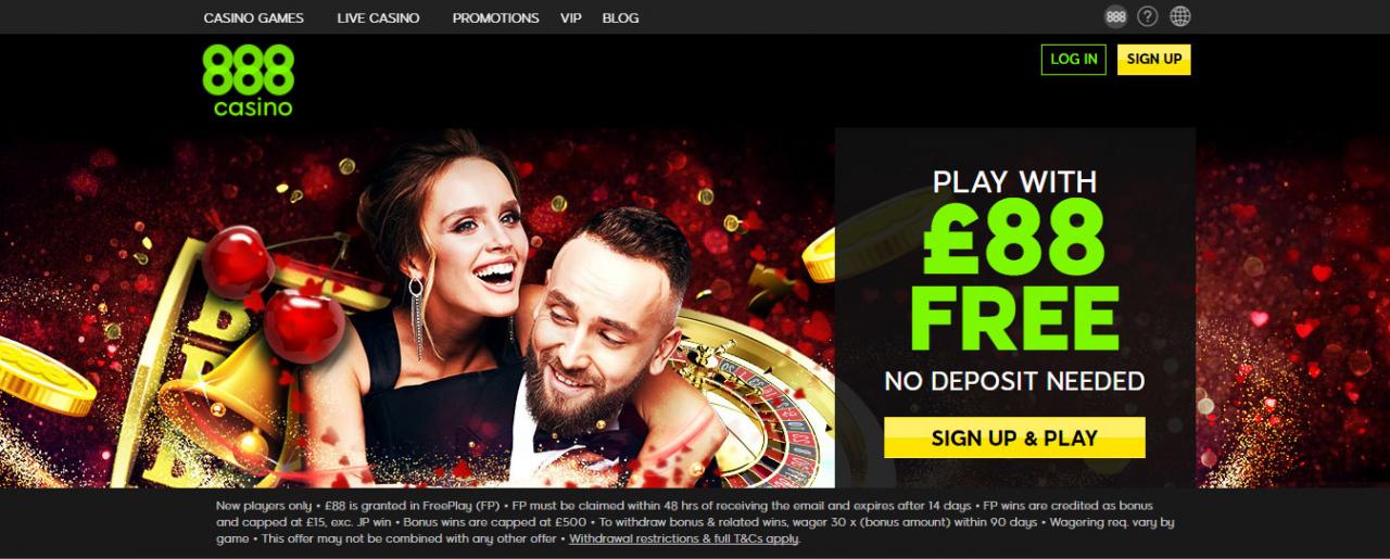 5 No Deposit Bonus at 888 Casino