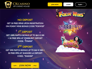 A halin yanzu CKCasino yana bada software a cikin 2 manyan harsuna masu dacewa