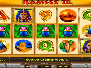 Ramses II - 2 bonus games with retrigger BIG win €44.000
