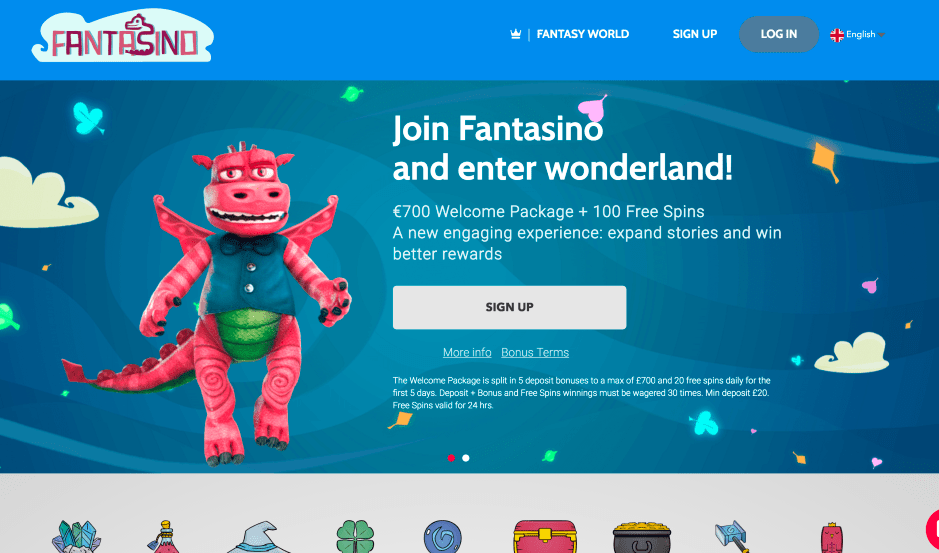 €300 + 50 Free Spins Welcome Package at Fantasino