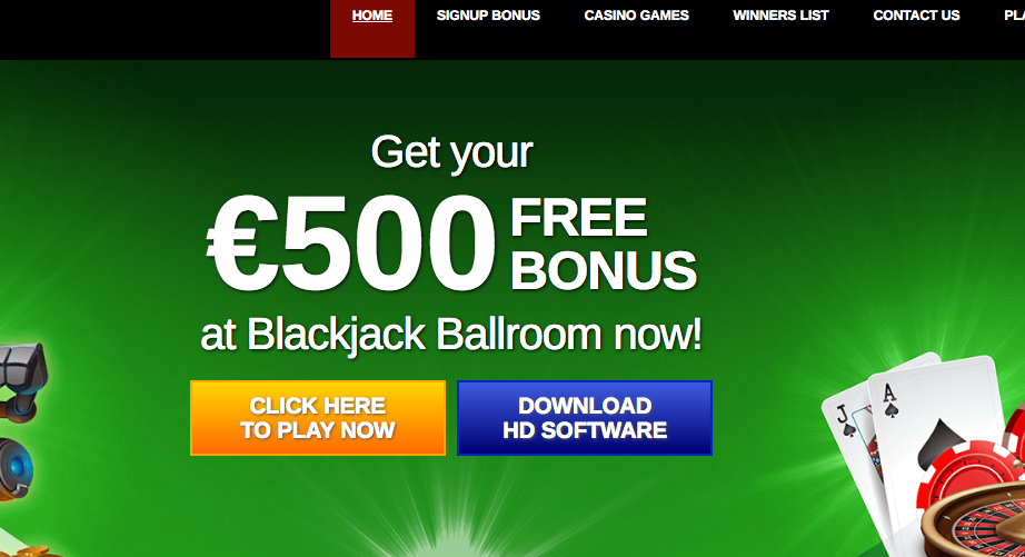 Get your €500 FREE BONUS at Blackjack Ballroom now!