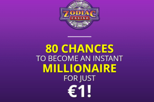 100% BONUS UP TO €100 at Zodiac Casino